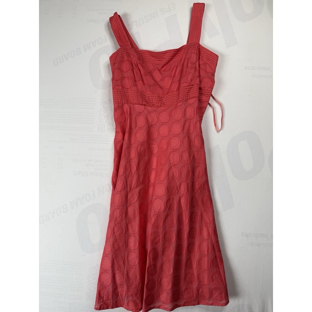 STUDIO I Sundress Wide Strap  Layered Cptton Pink Dotted Women's 16 Petite EUC